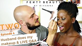 HUSBAND DOES MY MAKEUP amp LIVE QampA  Two Navigate [upl. by Dazraf]