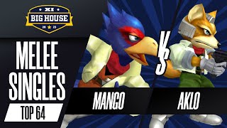 Mang0 Falco vs Aklo Fox  Melee Singles Top 64  The Big House 11 [upl. by Solegna]