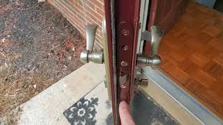 Replace Pella Storm Door Mortise 2 bolt lock body [upl. by Adraynek]