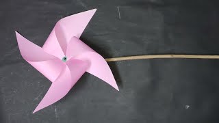 DIY How to make paper firki  How to make paper windmill that spin  DIY paper craft idea [upl. by Ewan]