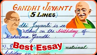 5 lines on Gandhi Jayanti  Essay on Gandhi Jayanti in English  Gandhi Jayanti essay writing [upl. by Tecil]