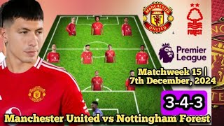 Licha IN✅ Manchester United vs Nottingham Forest  Man United Lineup with Lisandro Martinez mufc [upl. by Einnek353]