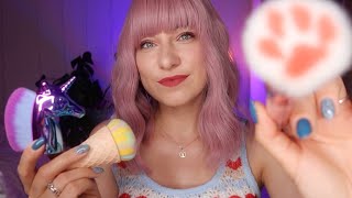 ASMR 😴 Brushing your face 🖌️ until you fall asleep 99 no talking [upl. by Itnavart]