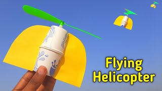 How to make Rubber band Propeller Plane  how to make helicopter from paper cups  best flying plane [upl. by Traggat]