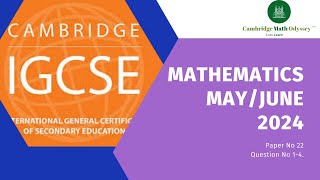 IGCSE Mathematics Mayjune 2024 Paper 22  Q 59 [upl. by Ahsha]