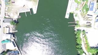 Olcott Beach Inner Harbor  Sailboat Drone Video Footage [upl. by Borreri]