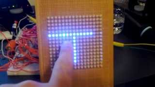 16x16 LED Electronic Etch A Sketch using hard coded logic [upl. by Engle704]