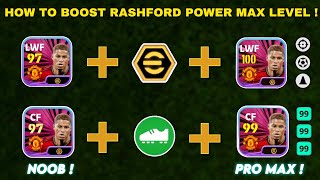 HOW TO BOOST FREE RASHFORD POWER MAX LEVEL  EFOOTBALL 2024 MOBILE [upl. by Arawaj]