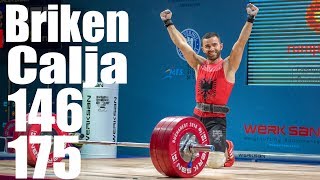 Briken Calja 69kg Albania 146kg Snatch 175kg Clean and Jerk  2018 European Champion [upl. by Elyad]