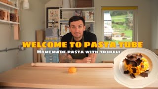 Welcome to PASTATUBE  Homemade Taglierini Pasta recipe served with Black Truffle By The Pasta Man [upl. by Yrreiht821]