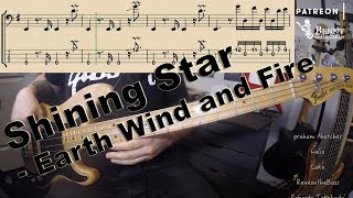 Earth Wind and Fire  Shining Star BASS COVER  with notation and tabs [upl. by Roxine]