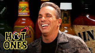 Sebastian Maniscalco Is Thankful While Eating Spicy Wings  Hot Ones [upl. by Amiarom]