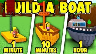 Build a Boat BUILDING CHALLENGE 1 Minute 10 Minutes 1 Hour [upl. by Ecnerrot410]