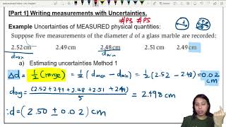 12b Calculating Uncertainties from Measurements  AS Physical Quantities [upl. by Averi]