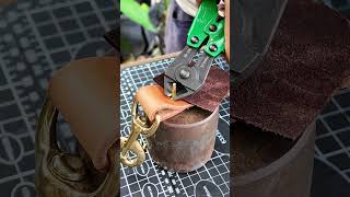 How to install copper rivetsshorts bagmaking leather bag brass shortsvideo copper rivet [upl. by Nlyak]