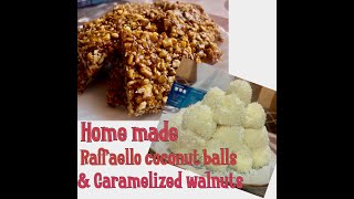 How to make Raffaello coconut balls amp Caramelized walnuts [upl. by Nylkcaj]