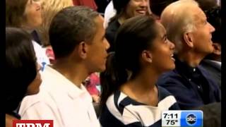 Obamas Caught On Kiss Cam At Team USA Basketball Exhibition Game [upl. by Lilithe926]