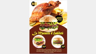 TUTO CREER DES AFFICHE POUR RESTAURANT AVEC PHOTOSHOP CC [upl. by Lanor]