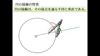 中学校数学1年「円の性質 円の接線の作図」 [upl. by Ylevol]