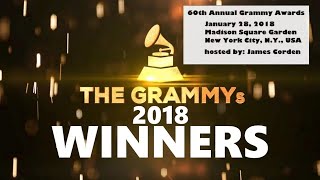 Grammys 2018  ALL WINNERS  The 60th Grammy Awards 2018  Jan 28th 2018  ChartExpress ReUpload [upl. by Dyoll]