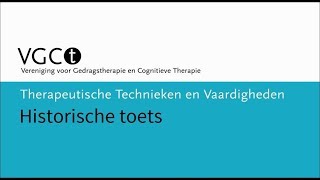 Therapeutische technieken en vaardigheden – Historische toets [upl. by Buyer]