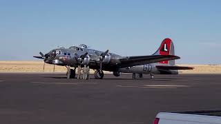 Last flight of B17G Yankee Lady next stop Kiwiland or maybe the land of fruitsnnuts [upl. by Kcor]