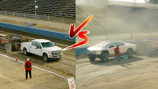 Tesla Cybertruck vs Ford F350 Rivian R1T F150 Lightning at Cybertruck Delivery Event [upl. by Ytteb]