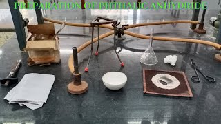 Preparation of phthalic anhydride from phthalic acid  STD XII science Chemistry practical [upl. by Sirtaeb990]