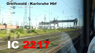 Eine der längsten Verbindungen Deutschlands der IC 2217 Greifswald  Karlsruhe  Mitfahrt [upl. by Nehtan]