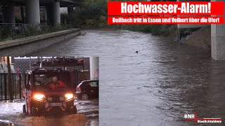 HOCHWASSERALARM in EssenampVelbert Deilbach tritt über die Ufer Feuerwehr im Großeinsatz [upl. by Swift]