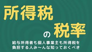 所得税の税率 ～給与所得者も個人事業主も所得税を負担する人み～んな知っておくべき～ [upl. by Galan]