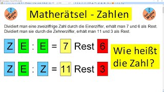 Matherätsel Zahlenaufgabe  Wie heißt die Zahl [upl. by Tiffa]