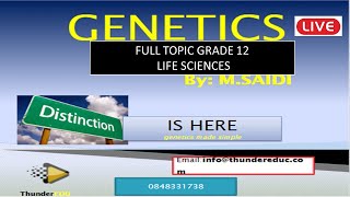 GRADE 12 LIFE SCIENCES GENETICS FULL TOPIC LIVE LESSON thundereduc by MSAIDI [upl. by Magnuson958]