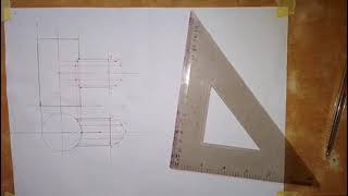 Construction of Curve of Interpenetration of Two Cylinders and Surface Development [upl. by Sheaff624]