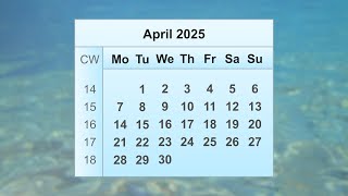 April 2025 Calendar [upl. by Harness]