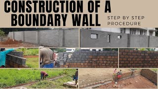 How to make a BOUNDARY WALL  Construction of a Compound Wall [upl. by Ikram]