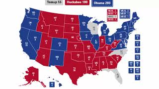 Alternate History 2012 Election Prediction  Mike Huckabee vs Pres Obama [upl. by Marquita35]