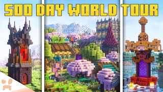 FULL MINECRAFT WORLD TOUR 500 Days In Survival Minecraft 120 [upl. by Eelyak]