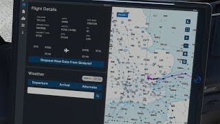 Loading the flight plan from the Flight Tablet into the FMC in the PMDG 737 in Flight Simulator [upl. by Amand]