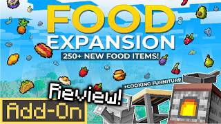 FOOD EXPANSION ADDON 250 New Foods in Minecraft Bedrock InDepth REVIEW [upl. by Nit]