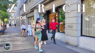 Switzerland Zurich 🇨🇭 Bahnhofstrasse Walking tour  City Center 4K 60fps HDR [upl. by Kreindler]