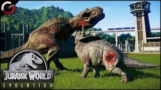 DINOSAURS FIGHTING BATTLE ARENA Most Epic DINO Fight Scenes  Jurassic World Evolution Gameplay [upl. by Pelagi568]