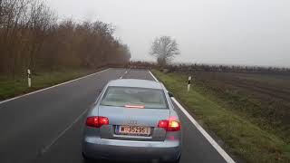 Reggeli vonulás UdvarnálDeers crossing a road in Hungary 20171117 [upl. by Broadbent]