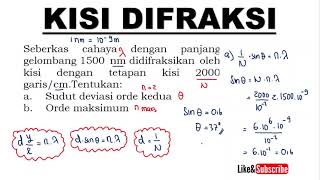 ORDE MAKSIMUM DAN SUDUT DEVIASI KISI DIFRAKSI FISIKA SMA KELAS 11 [upl. by Piane]