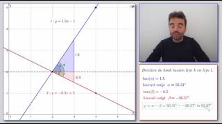 Hoe bereken je de hoek tussen twee lijnen [upl. by Natale]