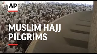 Muslim hajj pilgrims perform devil stoning ritual [upl. by Leinad]