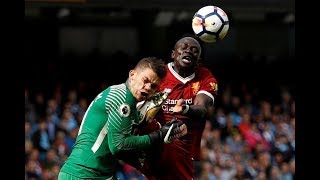 Sadio Mane handed straight red card for challenge on Ederson Man City vs Liverpool  09082017 [upl. by Kayle]