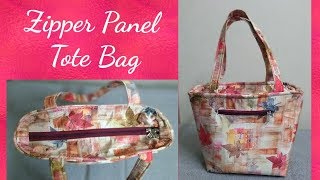 DIY Zipper Panel Tote Bag [upl. by Silver637]