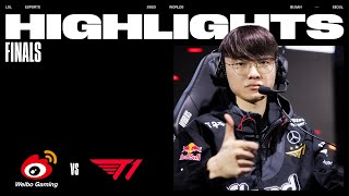 WBG vs T1  FULL DAY HIGHLIGHTS  The Finals  Worlds 2023 [upl. by Nivrek251]