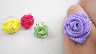 Mini Fashion DIY  How to make ribbon rose rings  EP  simplekidscrafts  simplekidscrafts [upl. by Aihsatsan858]